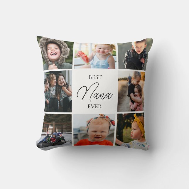 Best Nana Ever 8 Photo Collage Message Cushion (Front)
