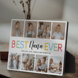 Best Nana Ever 8 Photo Collage Plaque