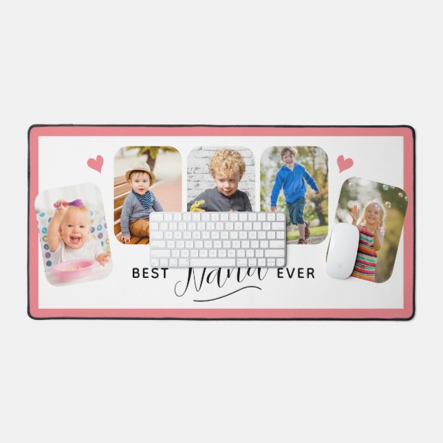 Best Nana Ever Calligraphy 5 Photo Desk Mat (Keyboard & Mouse)