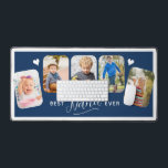 Best Nana Ever Calligraphy 5 Photo Desk Mat<br><div class="desc">This grandparent desk mat provides space for 5 photos,  allowing you to showcase favourite pictures of your grandchildren. The design features a modern style calligraphy that reads: “Best Nana Ever” on a dark navy blue background. The desk mat’s is a perfect gift for any grandmother.</div>