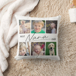 Best Nana Ever Calligraphy 6 Photo Collage Cushion