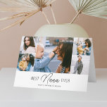 Best Nana Ever Calligraphy Photo Card<br><div class="desc">Modern Mother’s Day card features photo collage with 8 photo on the front of the card.</div>