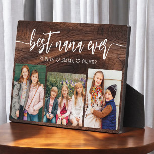 Best Nana Ever - Grandchildren Wood Photo Collage Plaque