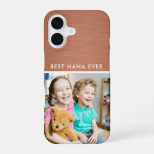 Best Nana Ever Grandma Grandkids Photo Copper iPhone 16 Case