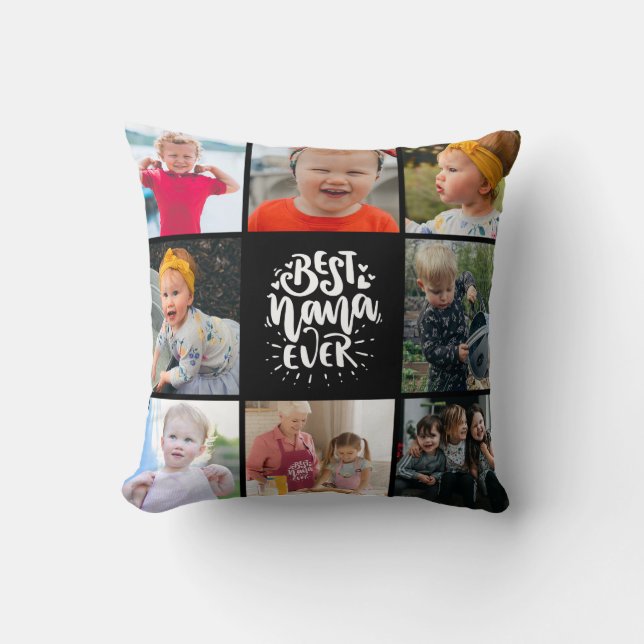 Best Nana Ever Grandma  Photo Collage  Cushion (Front)