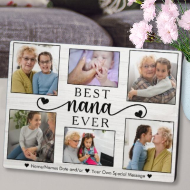 Best Nana Ever Heart Photo Collage Keepsake Plaque (Creator Uploaded)