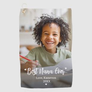 Best Nana Ever Modern Photo Custom Grandmother Golf Towel