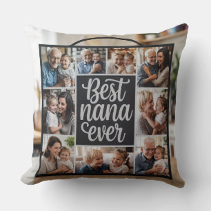 Best Nana Ever Personalised Photo Collage Throw Pi Cushion