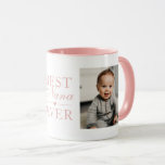 Best Nana Ever Pink Birthday Custom 2 Photo Mug<br><div class="desc">Elegant pink best nana ever photo mug. Easily personalise this stylish custom mug with your photos to create a unique photo gift for your grandma.</div>