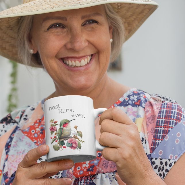 Best Nana Ever Sweet Hummingbird Watercolor  Coffee Mug (Creator Uploaded)