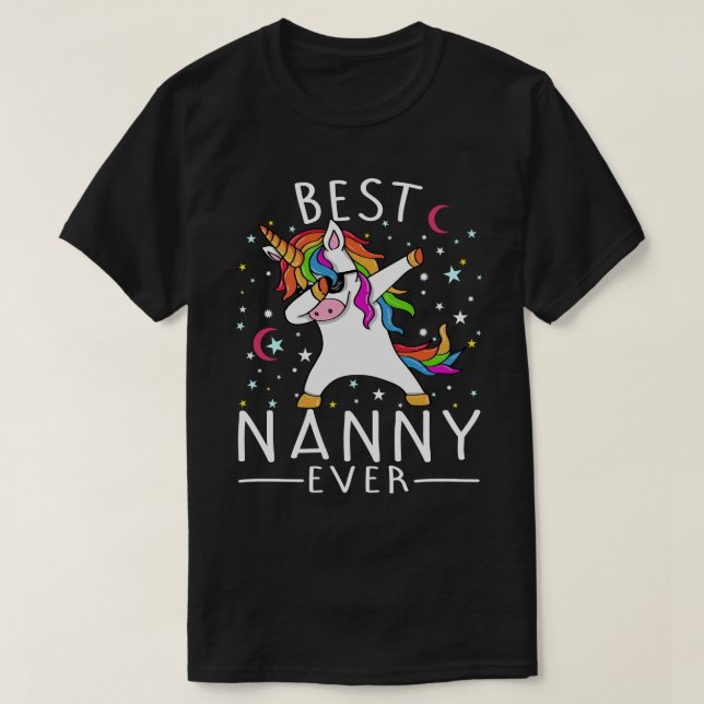 Best nanny Ever Dabbing Unicorn  T-Shirt (Design Front)