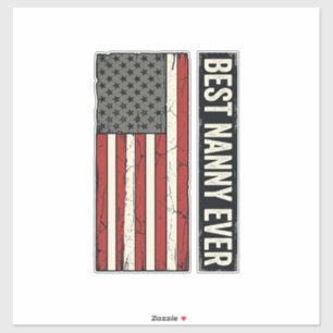 Best Nanny Ever Patriotic Vintage Flag Shirt Desig
