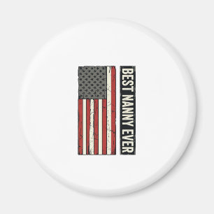 Best Nanny Ever Patriotic Vintage Flag Shirt Desig Magnet