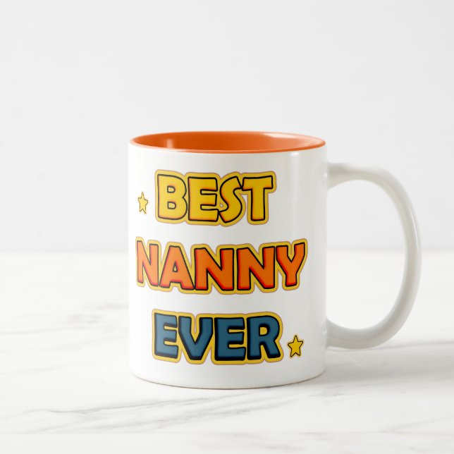 Best Nanny ever Two-Tone Coffee Mug (Right)