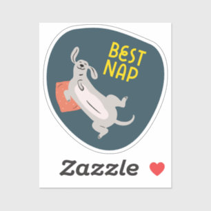 Best nap cute illustrated dog navy