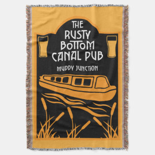 Best Narrowboat Pubs Throw Blanket