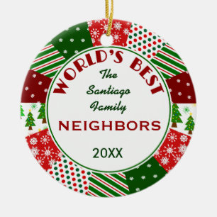 BEST NEIGHBORS Christmas gift Ceramic Ornament