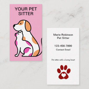 Best New Pet Sitter Contact Business Cards