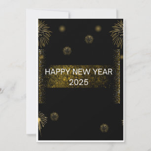 BEST NEW YEARS WISHES Golden Holiday card
