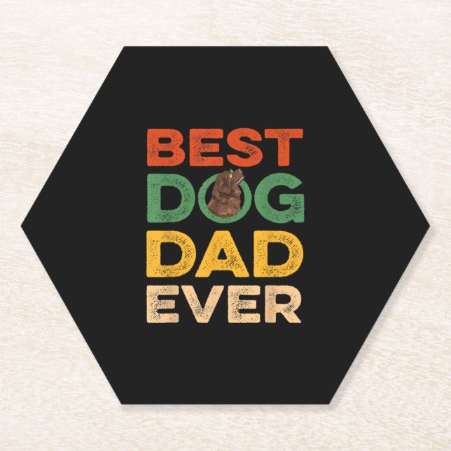 Best newfoundland dog dad ever gifts paper coaster (Front)