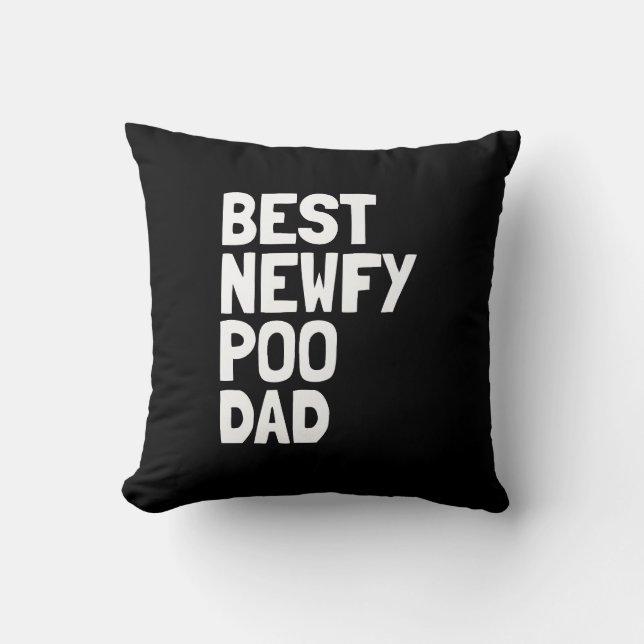 Best Newfypoo Dad Dog Gift Cushion (Front)