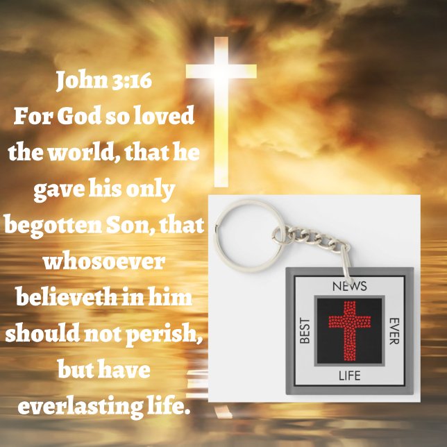 Best News Ever John 3:16 Gospel Tract  Key Ring (Creator Uploaded)