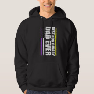 Best Non Binary Dad Ever Nonbinary Flag Pride Mont Hoodie