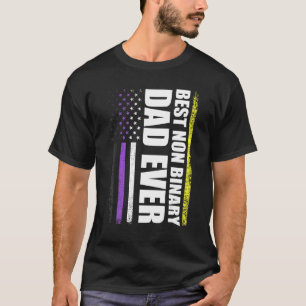 Best Non Binary Dad Ever Nonbinary Flag Pride Mont T-Shirt