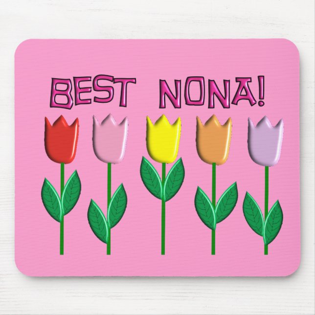 Best Nona Tulips Design Mouse Pad (Front)