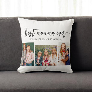 Best Nonna Ever - Grandchildren Photo Collage Cushion