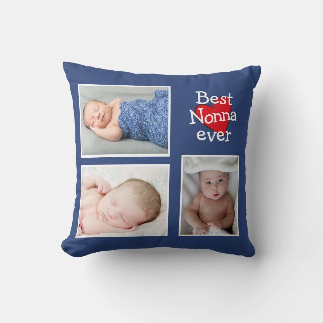 Best Nonna Ever Photo Collage Cushion (Front)