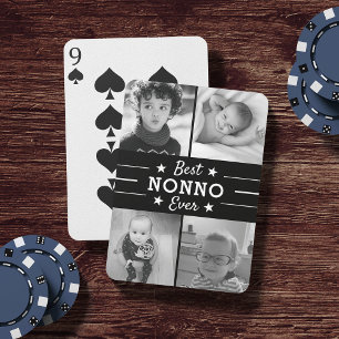 Best Nonno Ever   Grandchildren Photo Collage Playing Cards