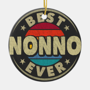 Best Nonno Ever Retro Vintage Grandpa Fathers Day Ceramic Ornament