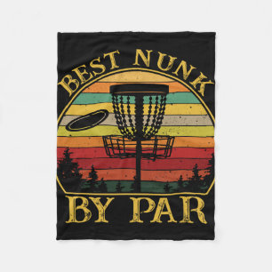 Best Nunk By Par Funny Disc Golfing Uncle Fleece Blanket