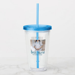 Best nurse add photo name text medical doctor hosp acrylic tumbler