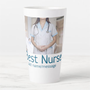 Best nurse add photo name text medical doctor hosp latte mug
