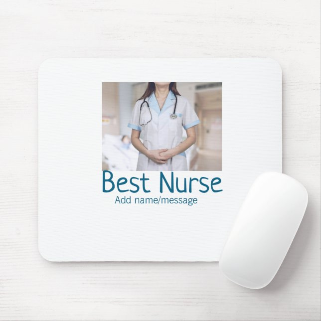 Best nurse add photo name text medical doctor hosp mouse pad (With Mouse)