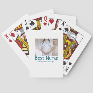 Best nurse add photo name text medical doctor hosp playing cards