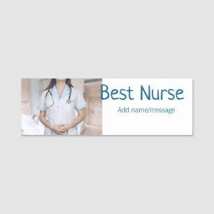 Best nurse add photo name text medical doctor hosp tag