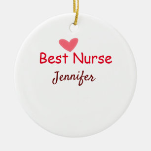 Best nurse ever add name text hospital medical sta ceramic ornament