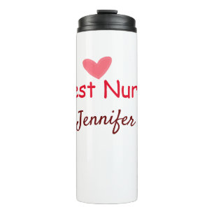 Best nurse ever add name text hospital medical sta thermal tumbler
