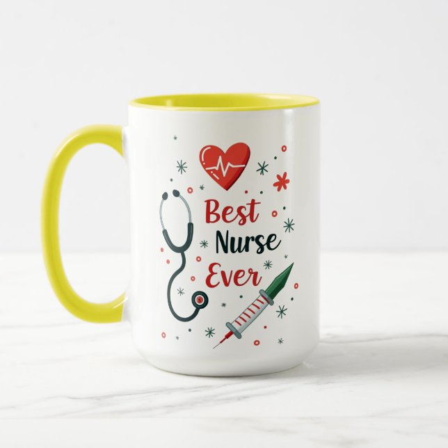 Best Nurse Ever – Funny Playful Design Mug (Left)