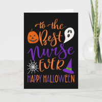Best Nurse Ever Halloween in Orange and Purple
