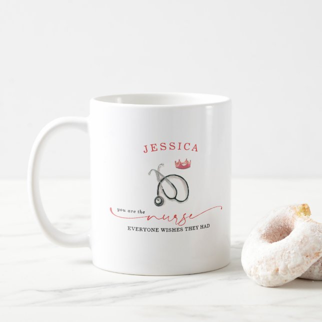 Best Nurse Ever | Monogram Nurse Appreciation Coffee Mug (With Donut)