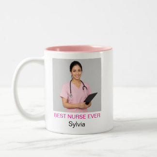 Best Nurse Ever Personalised Photo Two-Tone Coffee Mug