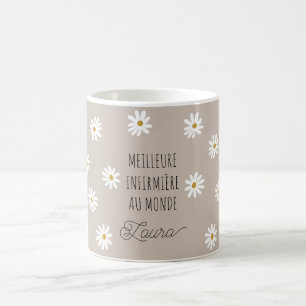 Best nurse in the world daisies name coffee mug