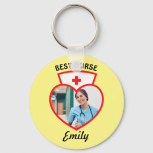 Best Nurse Personalized Gift Add Your Photo & Name Key Ring