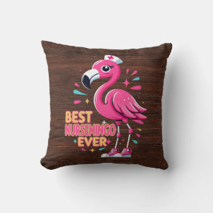 Best Nursemingo Ever Nurse Flamingo Lover Cushion