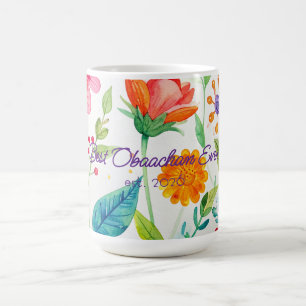 Best Obaachan Mother's Day Bright Floral  Coffee Mug
