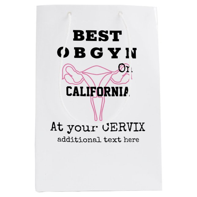 Best OBGYN on Town or City Gynaecologist  Medium Gift Bag (Front)